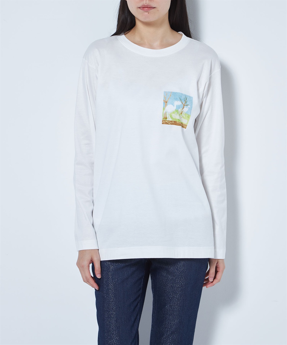 イラストプリントロングスリーブTシャツ 49AV.junko shimada｜クロス 