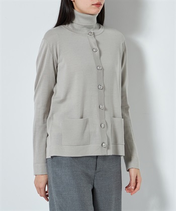 キャッシュウールボタン付きカーディガン 49AV.junko shimada