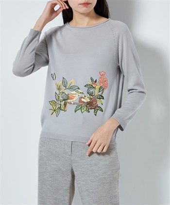 49AV JUNKO SHIMADA バード刺繍ボートネックニット_subthumb_1