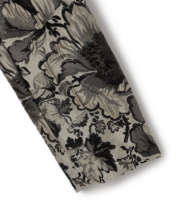 コムデギャルソン　総刺繍　ノーカラージャケット　花柄　日本製　バイカラー　ウール コムデギャルソン 総刺繍 ノーカラージャケット 花柄 日本製