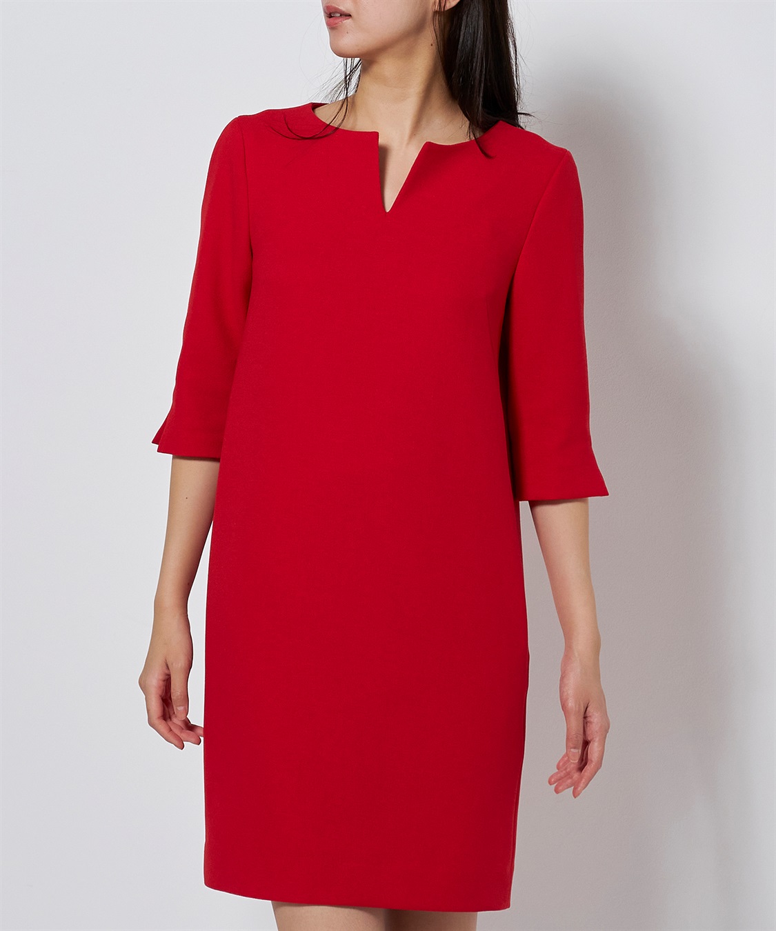 ジョーゼットハーフスリーブワンピース 49AV JUNKO SHIMADA