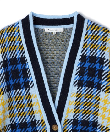 TIME SALE】チェック柄Vネックニットカーディガン 49AV.junko