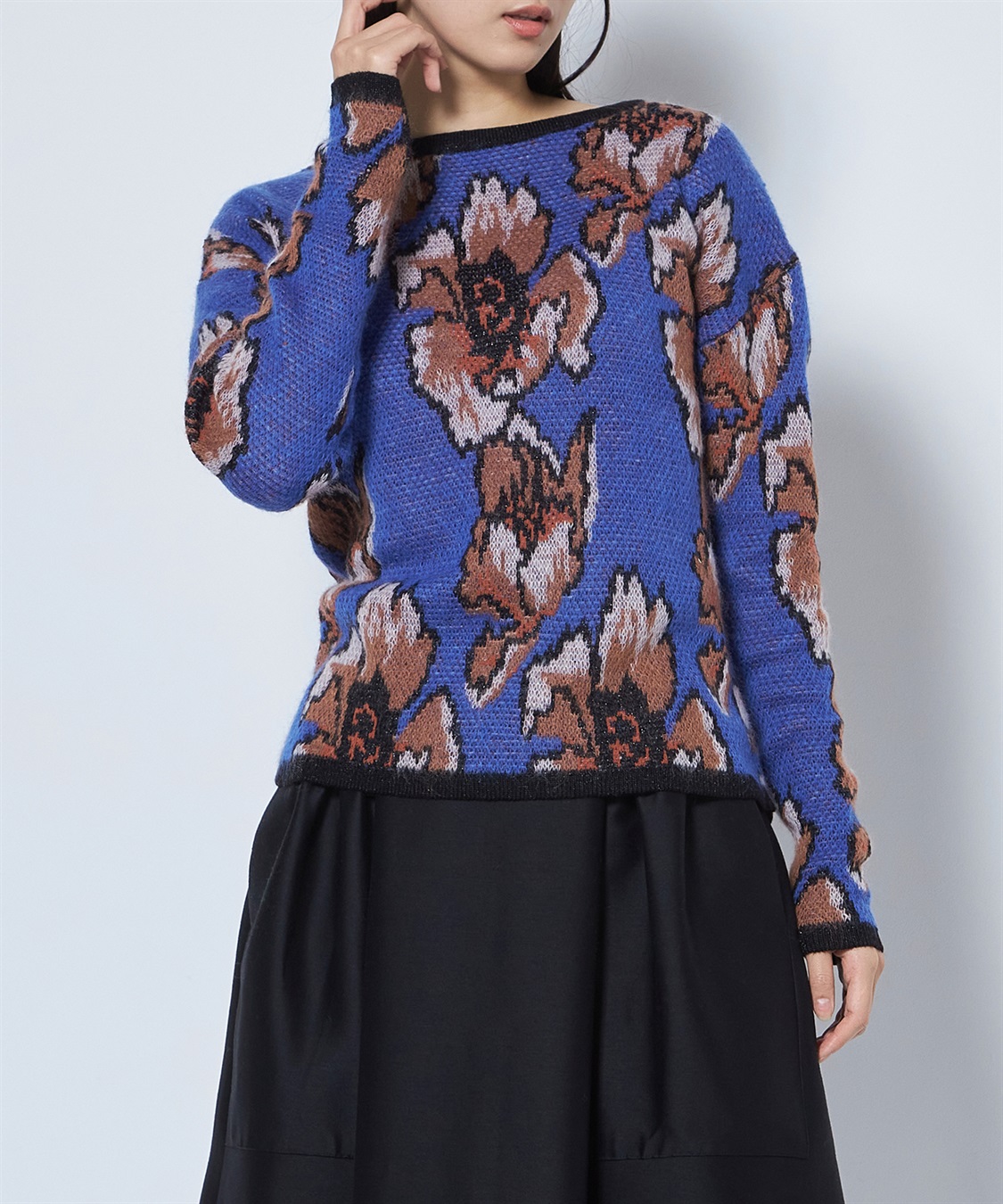 TIME SALE】フラワー柄クルーネックニット 49AV.junko shimada|クロス TIME SALE】フラワー柄クルーネックニット 49AV.junko shimada|クロス