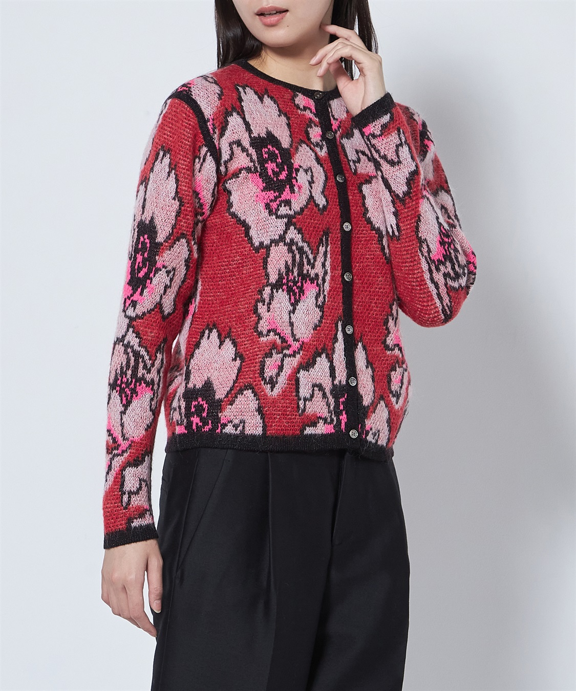 TIME SALE】フラワー柄ニットカーディガン 49AV JUNKO SHIMADA