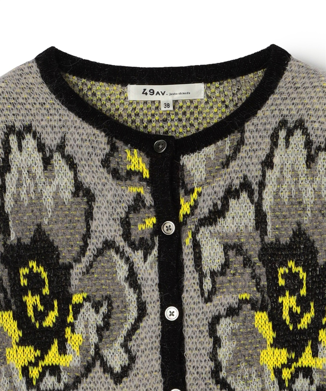 小花カーディガン黒　花柄　44サイズ値下げok 小花カーディガン黒 花柄 44サイズ値下げok 小花カーディガン黒