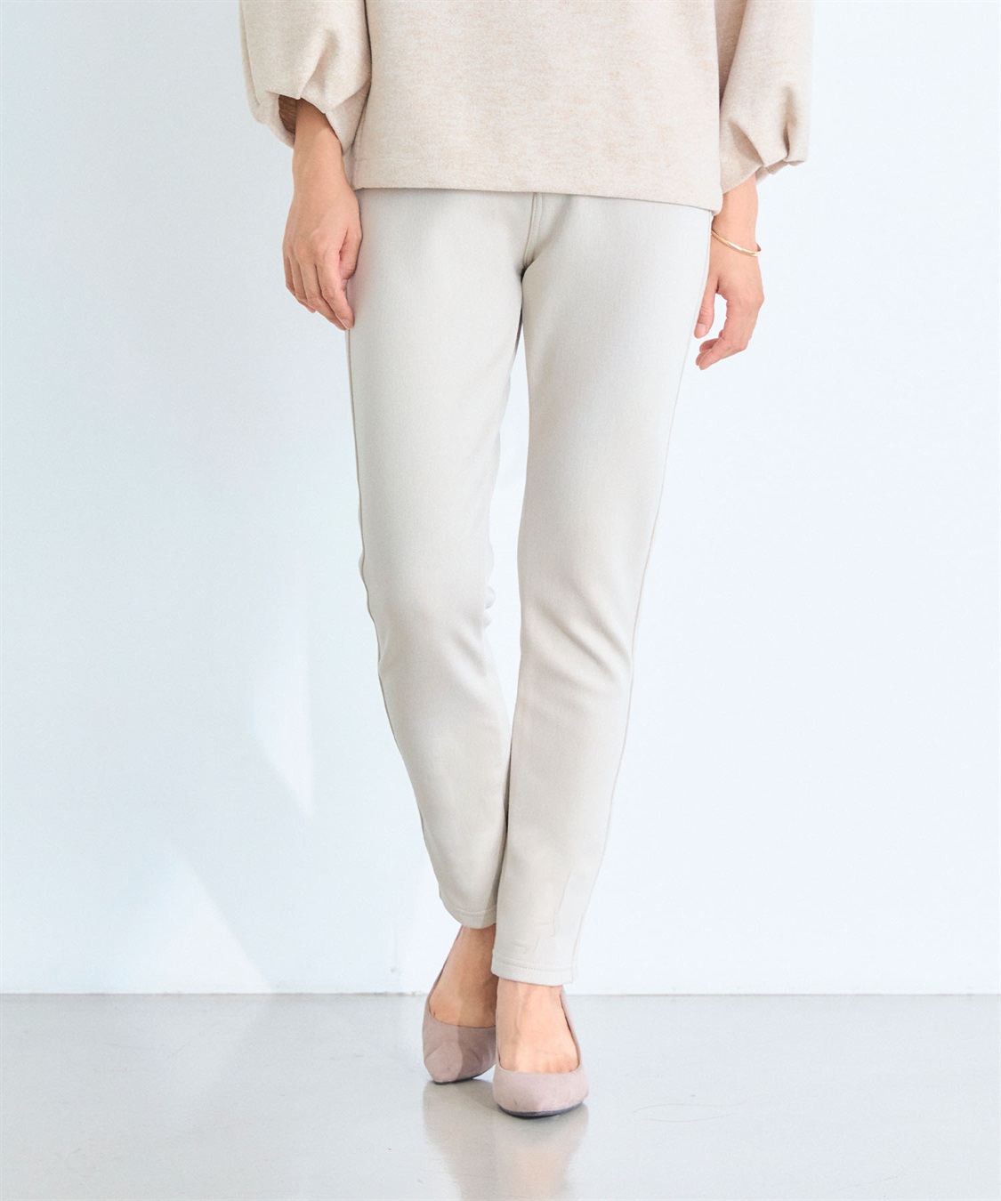 CROSS FUNCTION 【メディア掲載】なめらかな肌ざわり  裏起毛ストレッチイージーパンツ【CF/クロスファンクション】_sub_2