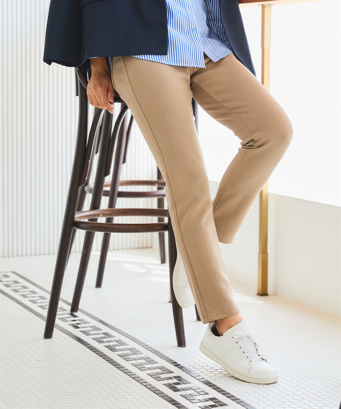 CROSS FUNCTION 【メディア掲載】なめらかな肌ざわり  裏起毛ストレッチイージーパンツ【CF/クロスファンクション】_sub_3