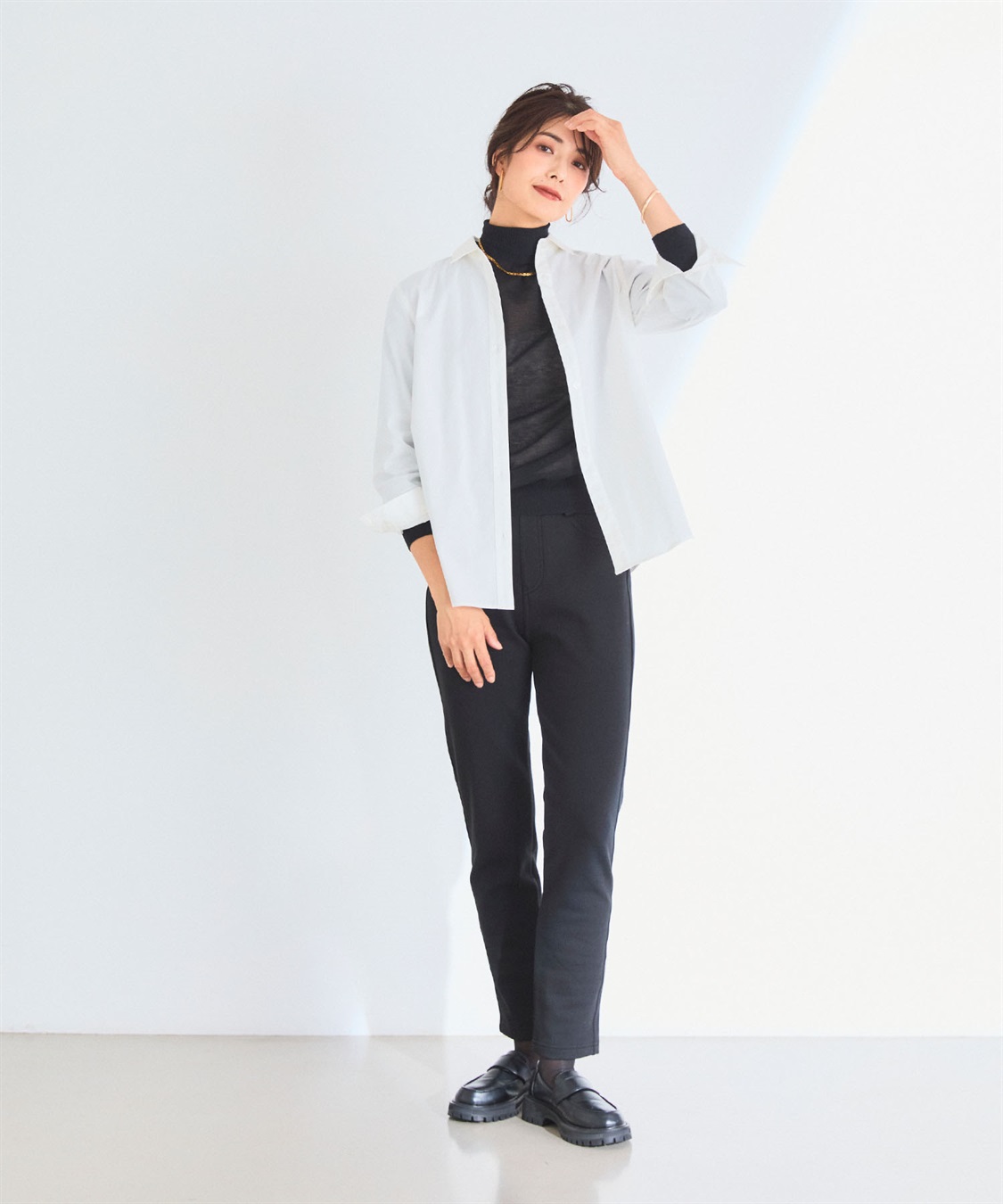 CROSS FUNCTION 【メディア掲載】なめらかな肌ざわり  裏起毛ストレッチイージーパンツ【CF/クロスファンクション】_sub_9