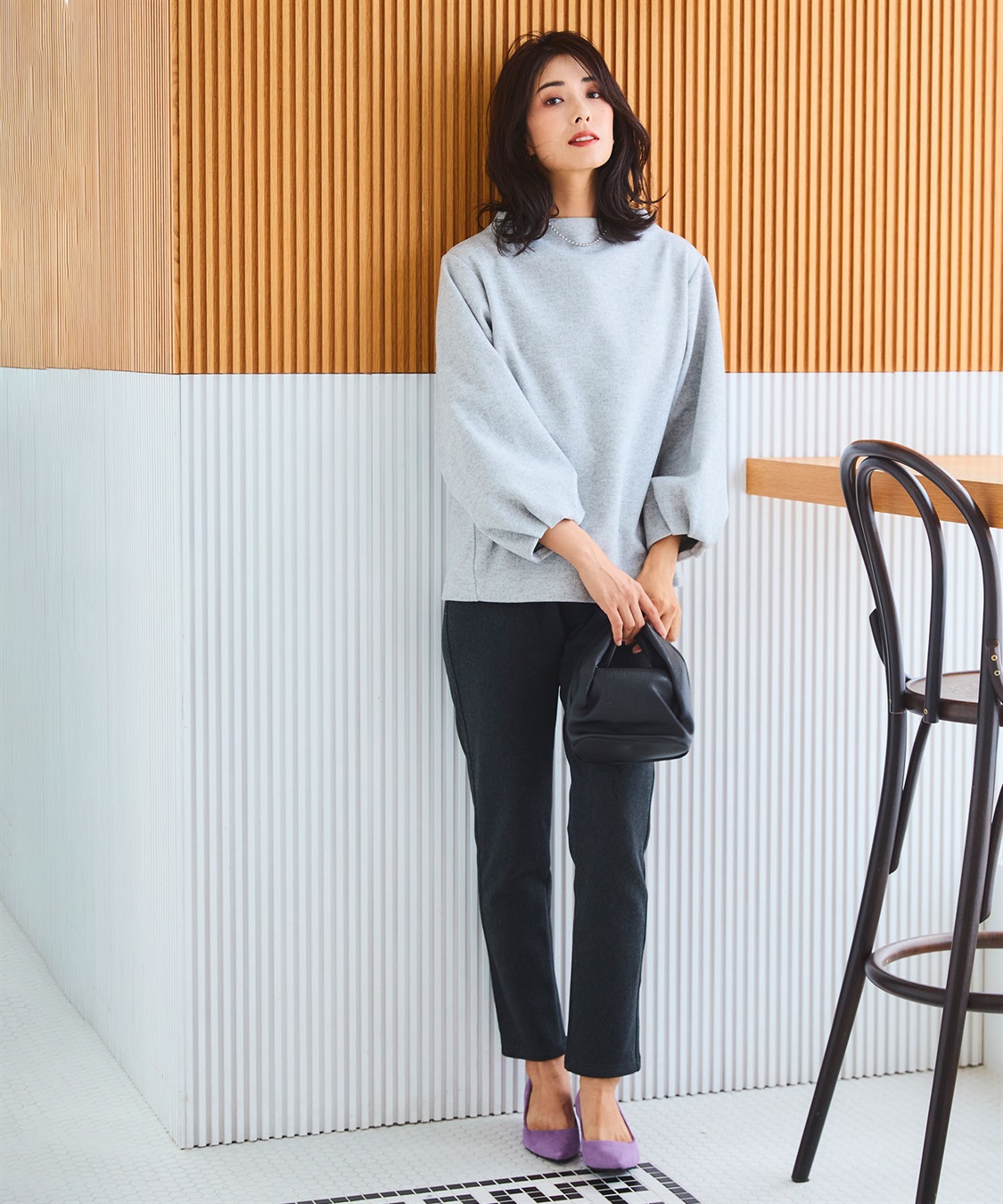 CROSS FUNCTION 【メディア掲載】なめらかな肌ざわり  裏起毛ストレッチイージーパンツ【CF/クロスファンクション】_sub_11