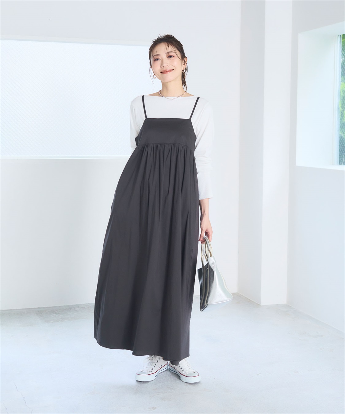 CROSS FUNCTION 《洗える》エブ楽 切り替えボリュームキャミソールワンピース【CF/クロスファンクション】_sub_4