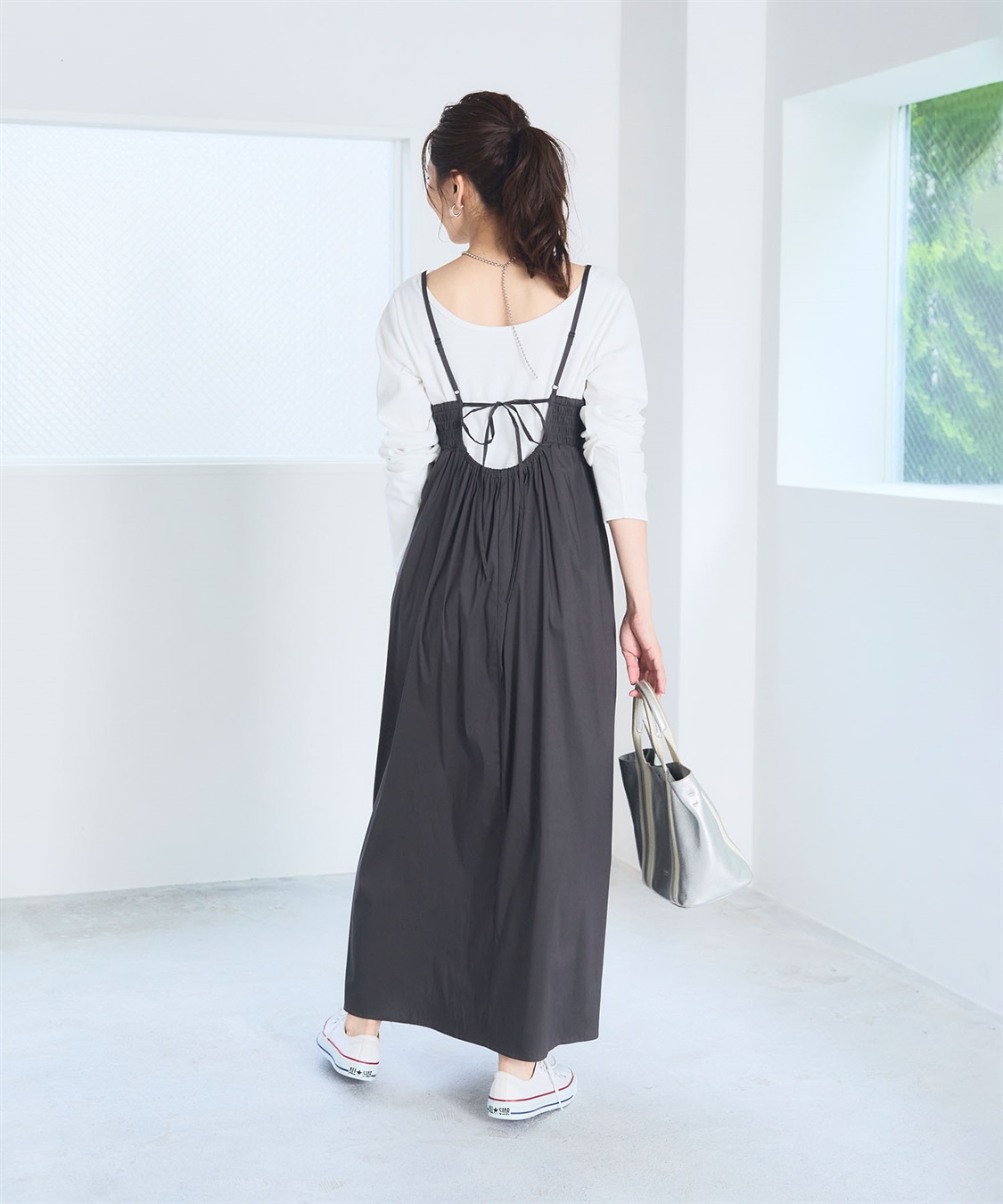 CROSS FUNCTION 《洗える》エブ楽 切り替えボリュームキャミソールワンピース【CF/クロスファンクション】_sub_5