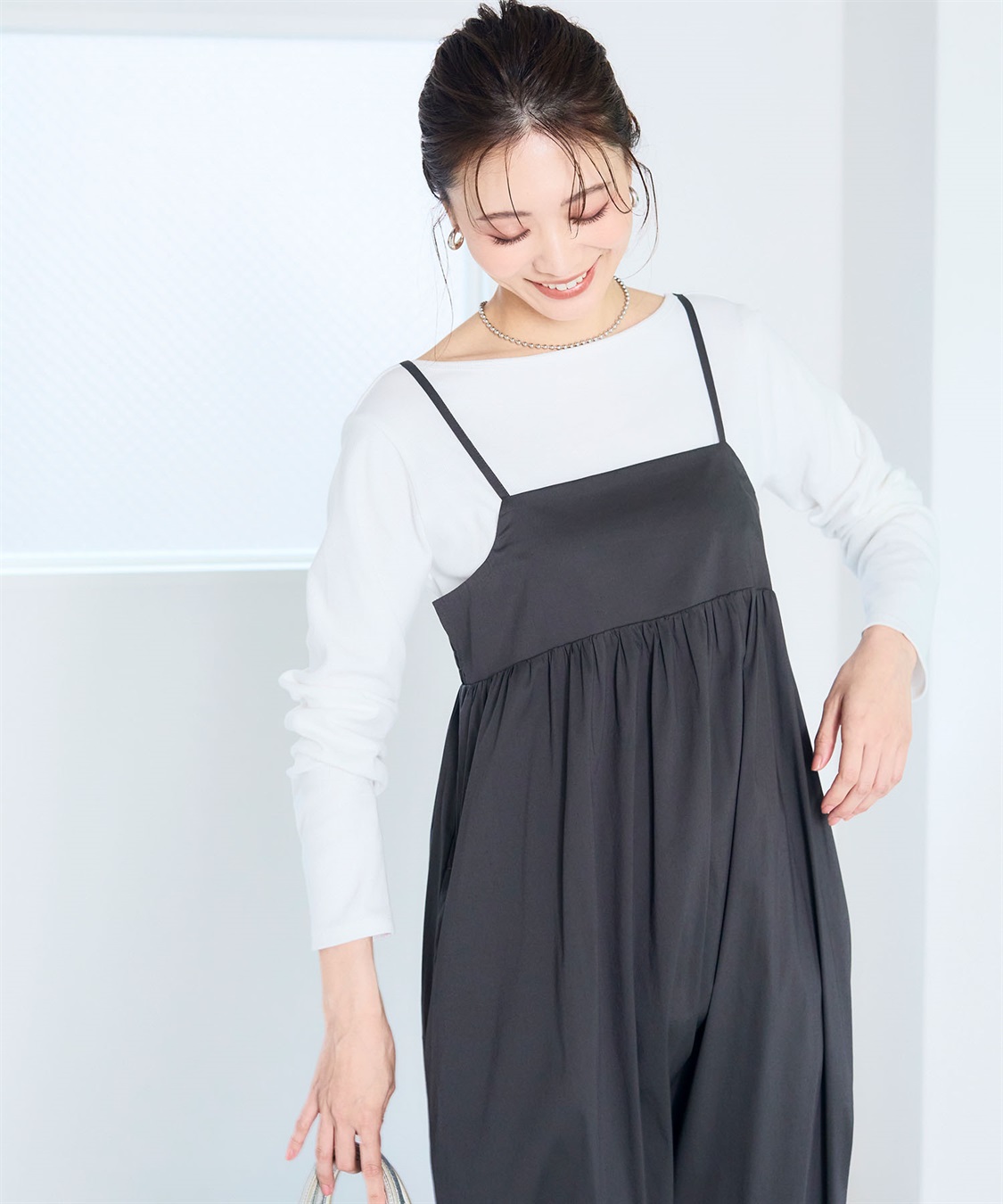 CROSS FUNCTION 《洗える》エブ楽 切り替えボリュームキャミソールワンピース【CF/クロスファンクション】_sub_6