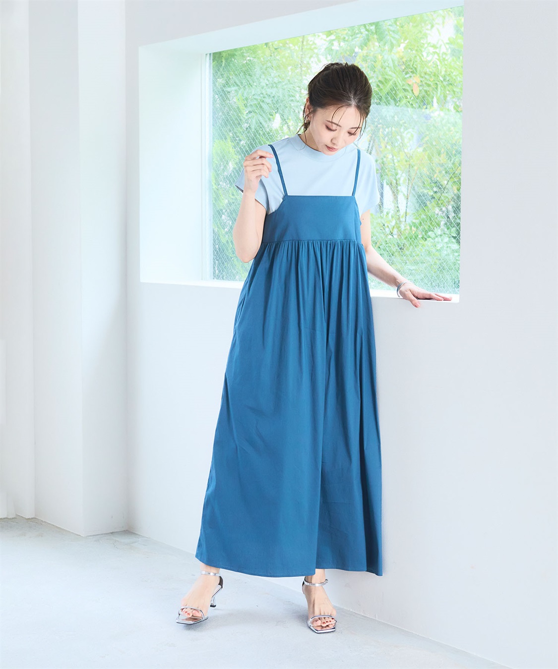 CROSS FUNCTION 《洗える》エブ楽 切り替えボリュームキャミソールワンピース【CF/クロスファンクション】_sub_14