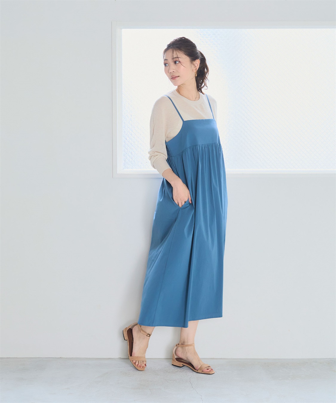 CROSS FUNCTION 《洗える》エブ楽 切り替えボリュームキャミソールワンピース【CF/クロスファンクション】_sub_17