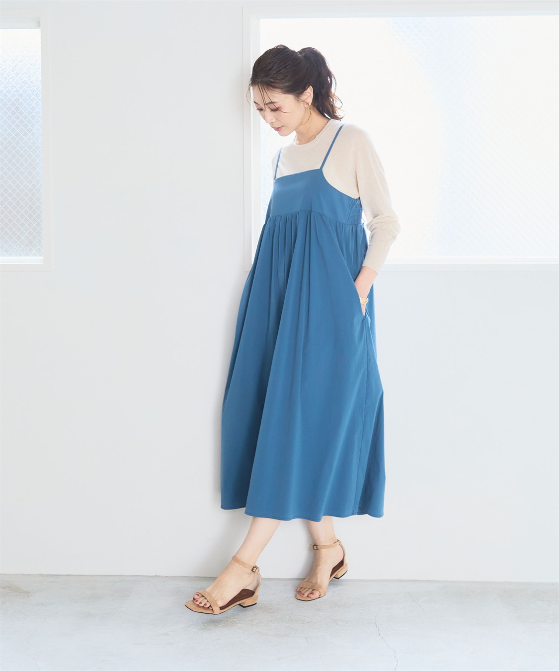 CROSS FUNCTION 《洗える》エブ楽 切り替えボリュームキャミソールワンピース【CF/クロスファンクション】_sub_18