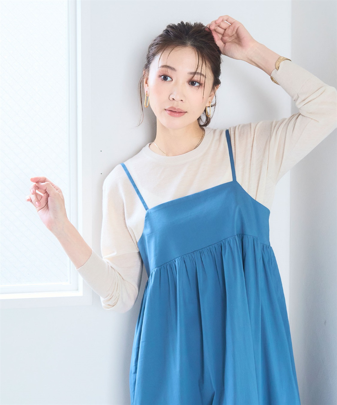 CROSS FUNCTION 《洗える》エブ楽 切り替えボリュームキャミソールワンピース【CF/クロスファンクション】_sub_19