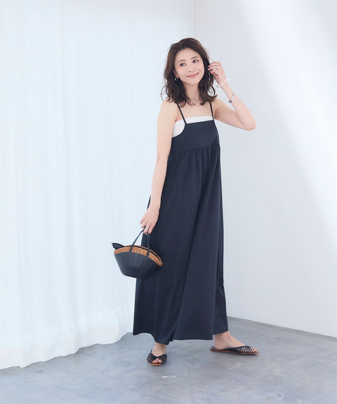 CROSS FUNCTION 《洗える》エブ楽 切り替えボリュームキャミソールワンピース【CF/クロスファンクション】_sub_22