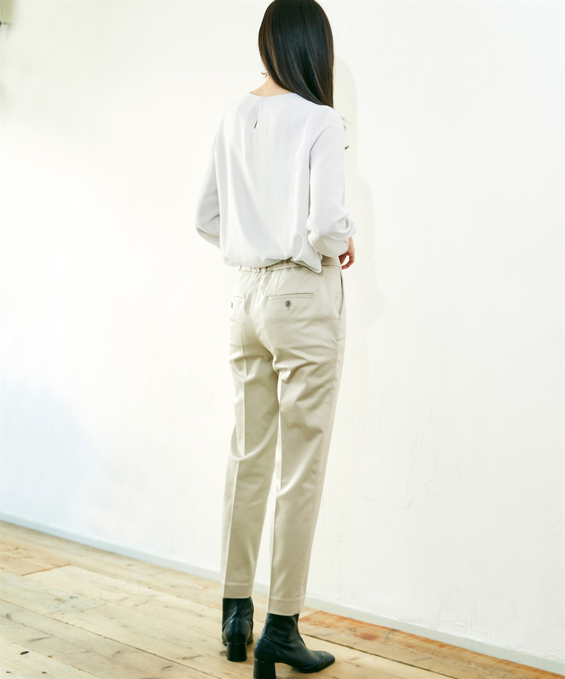 A/C DESIGN BY ALPHA CUBIC フロントタックシフォンTブラウス_sub_12