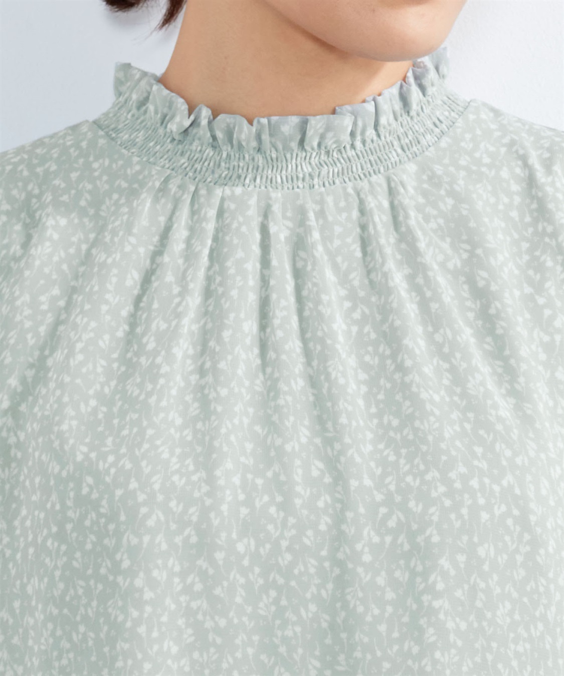 A/C DESIGN BY ALPHA CUBIC 小花柄シャーリングTブラウス_sub_4