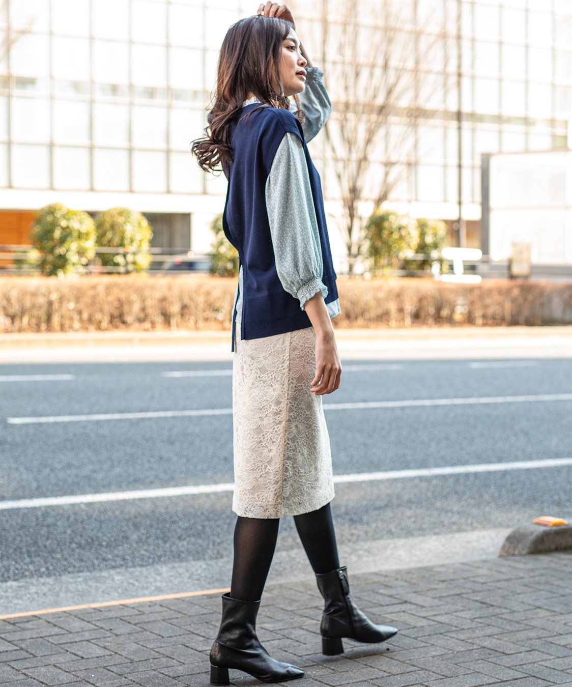 A/C DESIGN BY ALPHA CUBIC 小花柄シャーリングTブラウス_sub_13