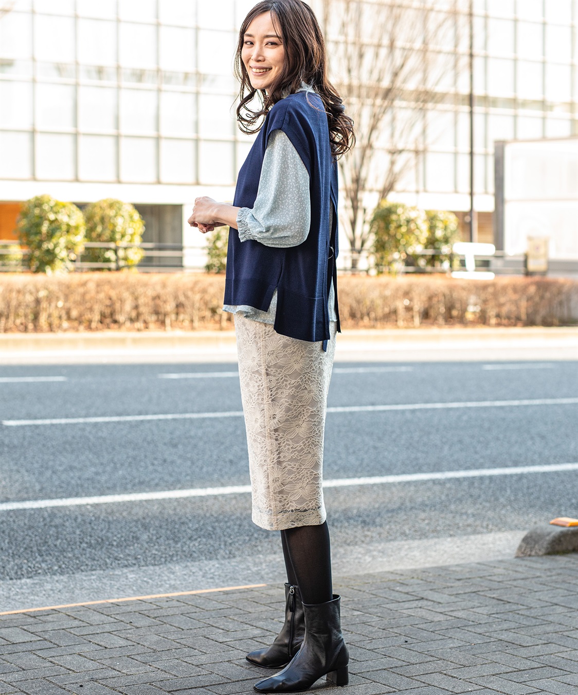 A/C DESIGN BY ALPHA CUBIC 小花柄シャーリングTブラウス_sub_15