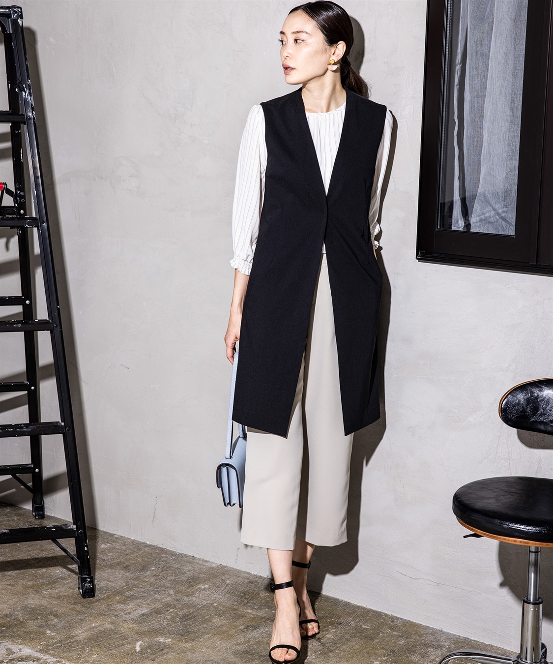 A/C DESIGN BY ALPHA CUBIC ストライプシフォンTブラウス_sub_11