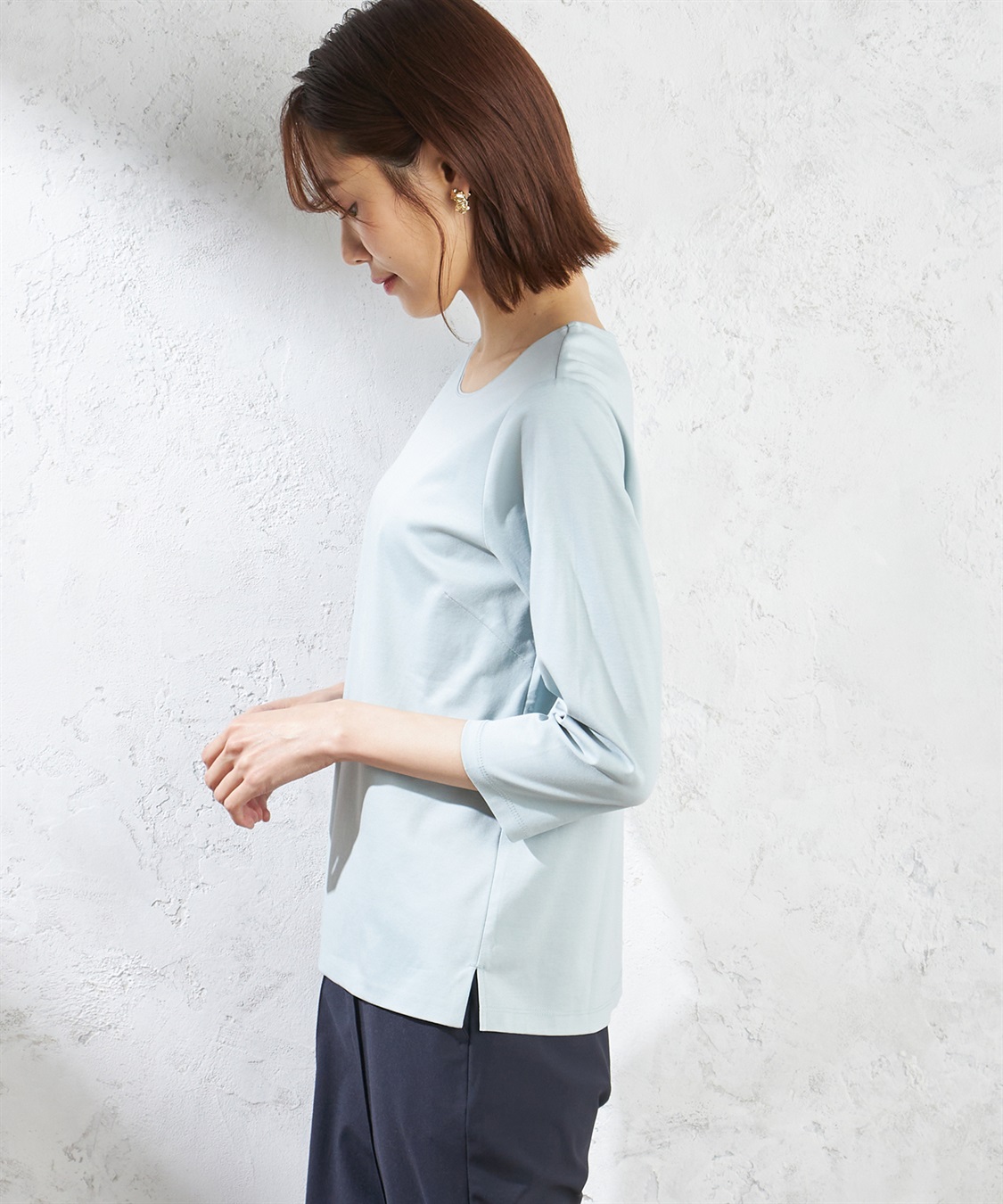 WフロントスムースTシャツ A/C DESIGN BY ALPHA CUBIC｜クロス