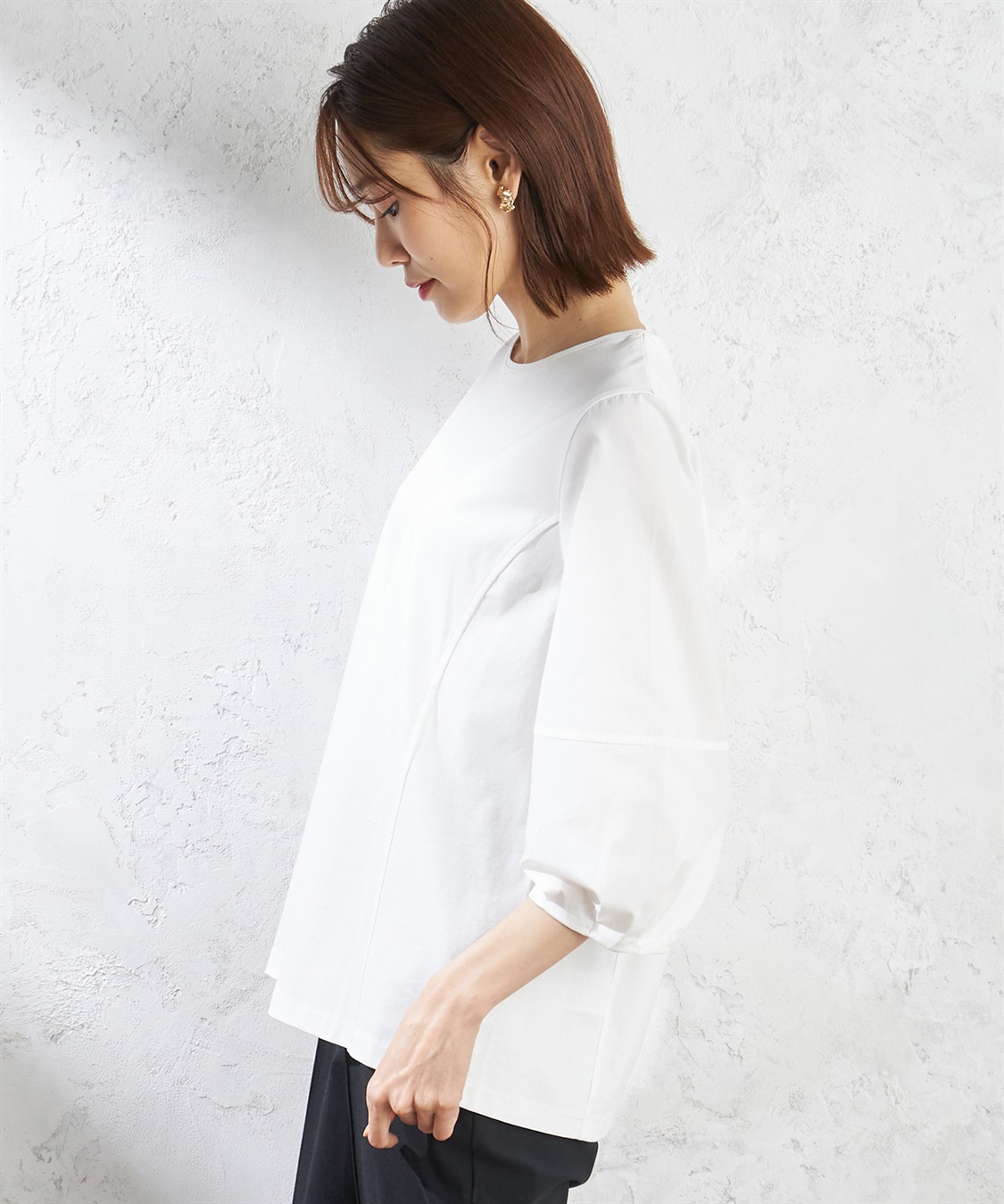 A/C DESIGN BY ALPHA CUBIC クーラータッチボリュームスリーブプルオーバー_sub_2