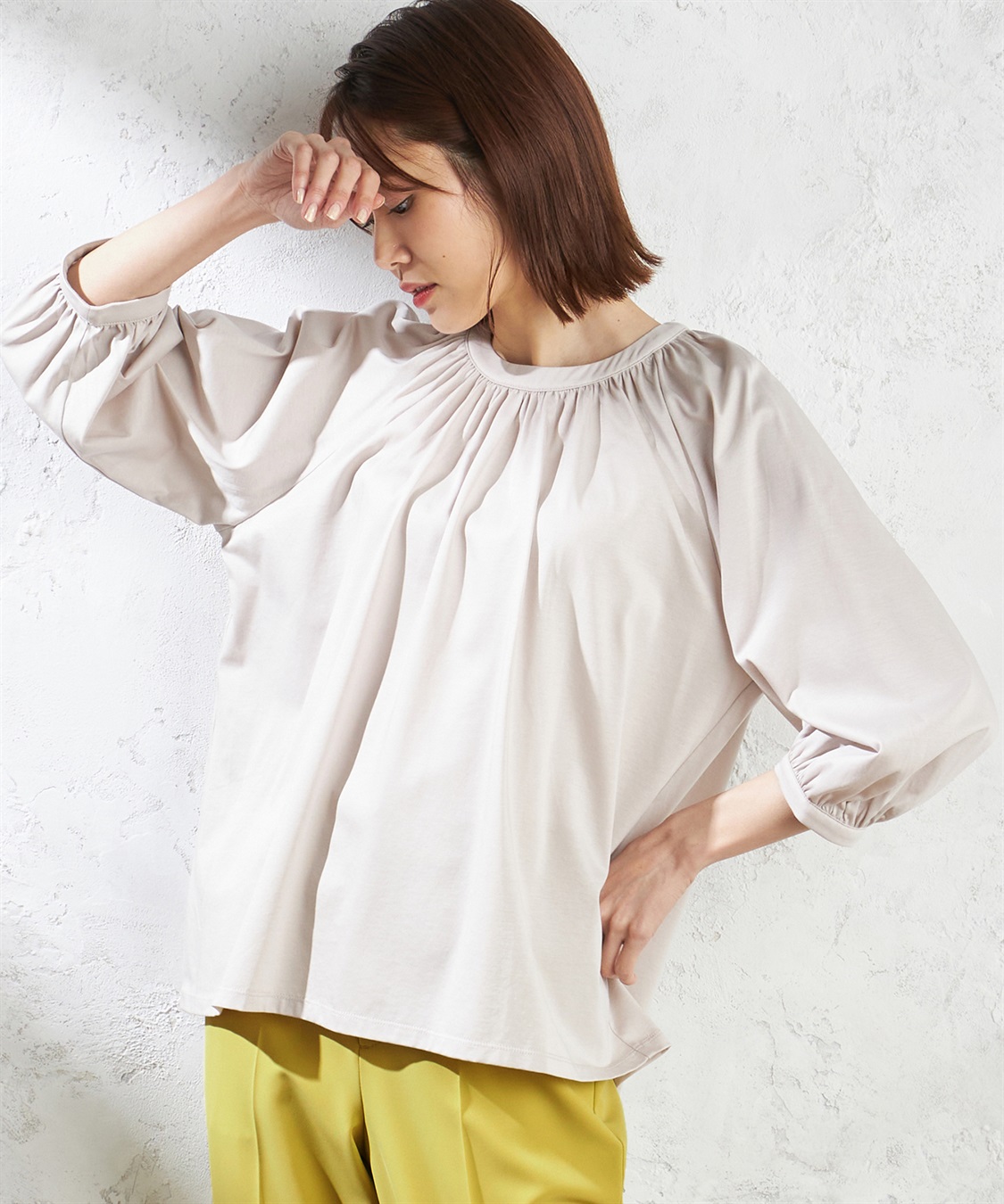 A/C DESIGN BY ALPHA CUBIC クーラータッチシャーリングネックプルオーバー_sub_1