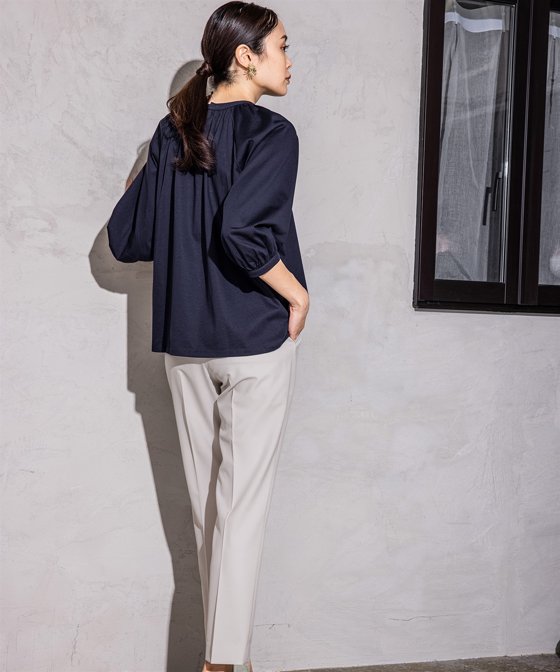 A/C DESIGN BY ALPHA CUBIC クーラータッチシャーリングネックプルオーバー_sub_10