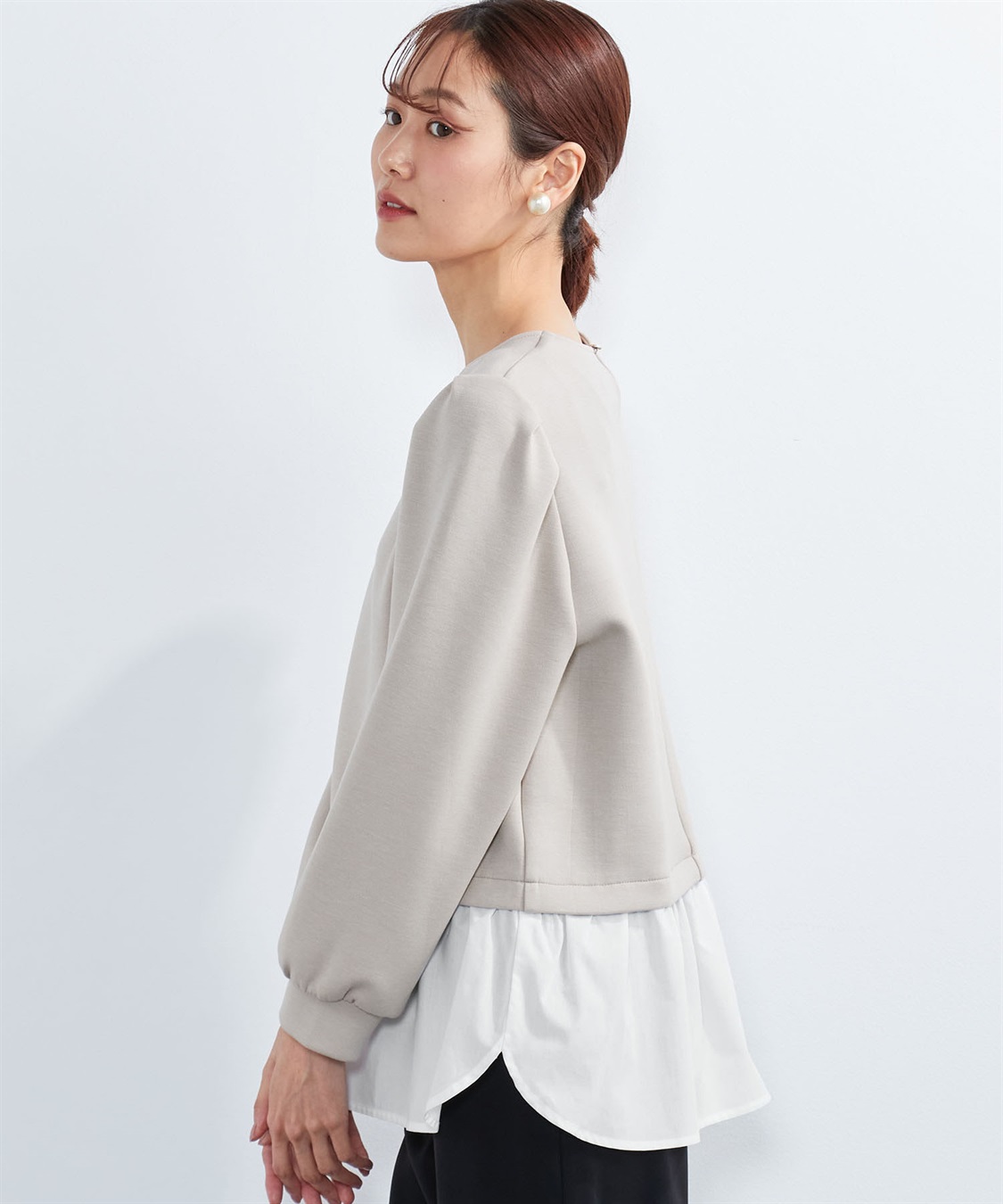 A/C DESIGN BY ALPHA CUBIC パフスリーブドッキングプルオーバー_sub_2