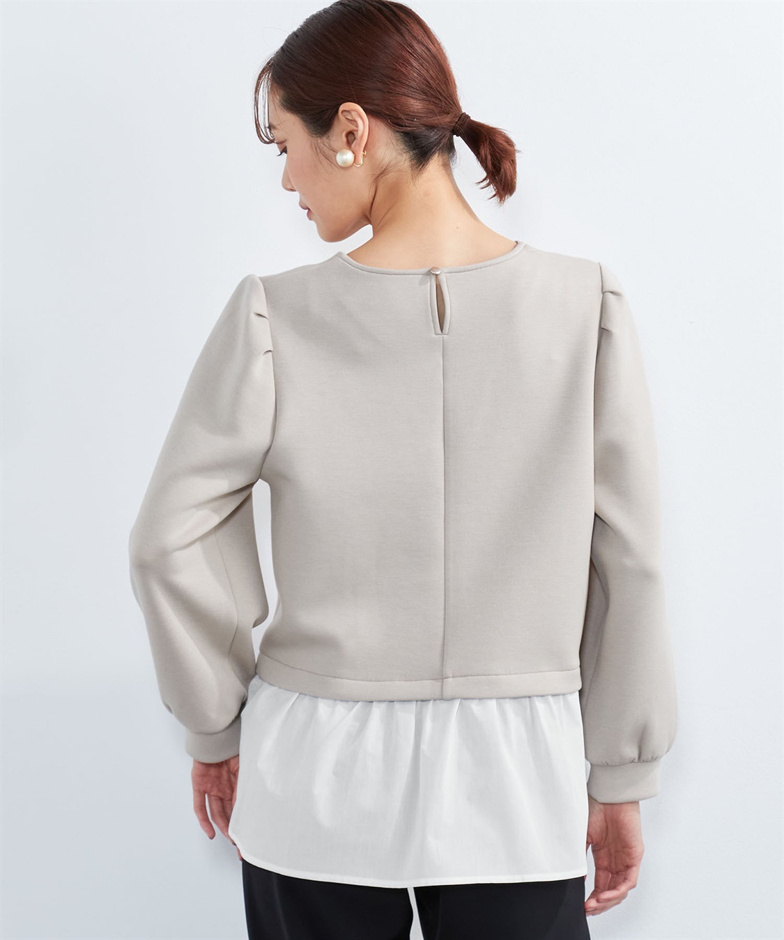 A/C DESIGN BY ALPHA CUBIC パフスリーブドッキングプルオーバー_sub_3