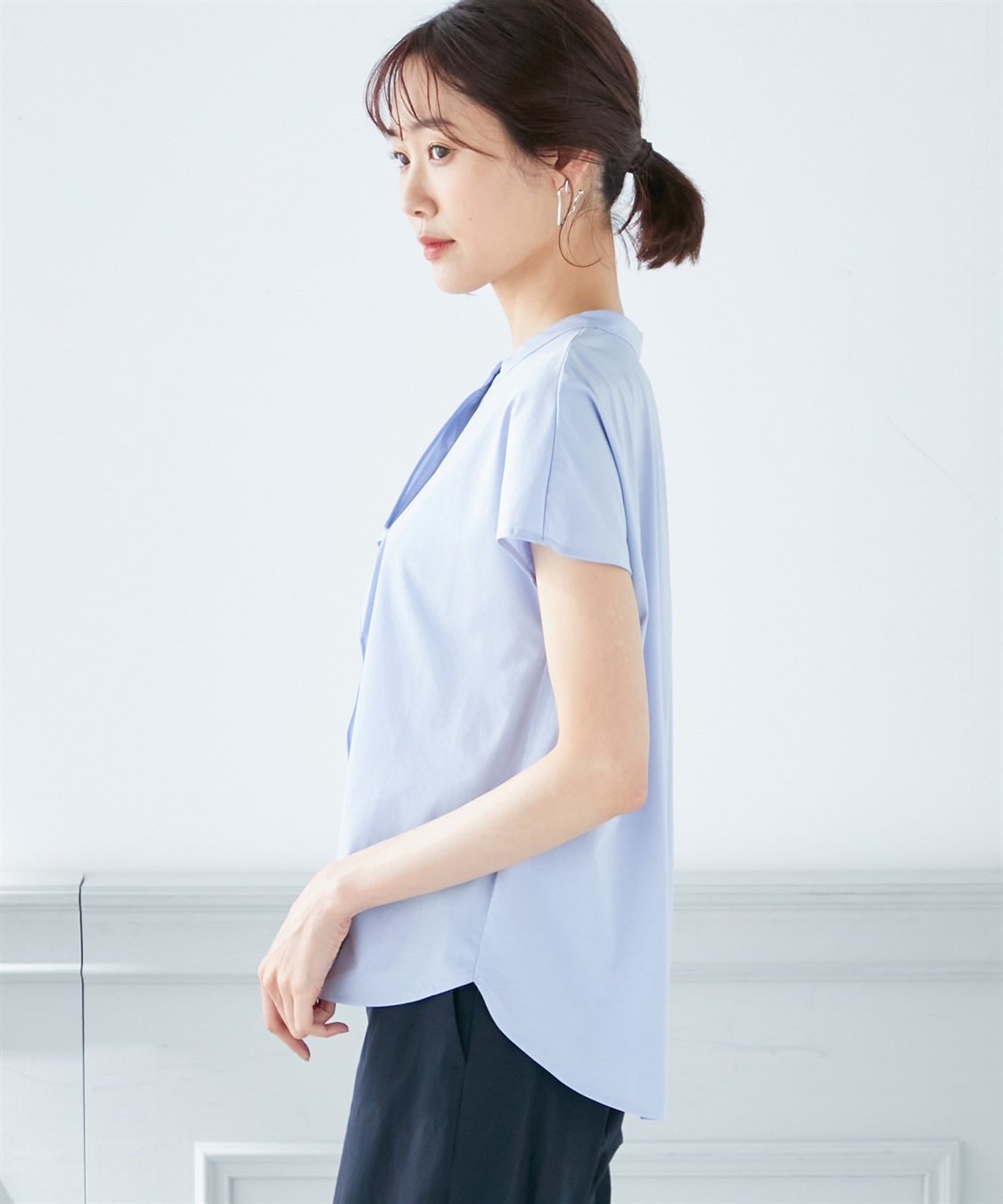 A/C DESIGN BY ALPHA CUBIC 【接触冷感】ボウタイ風プルオーバー_sub_1