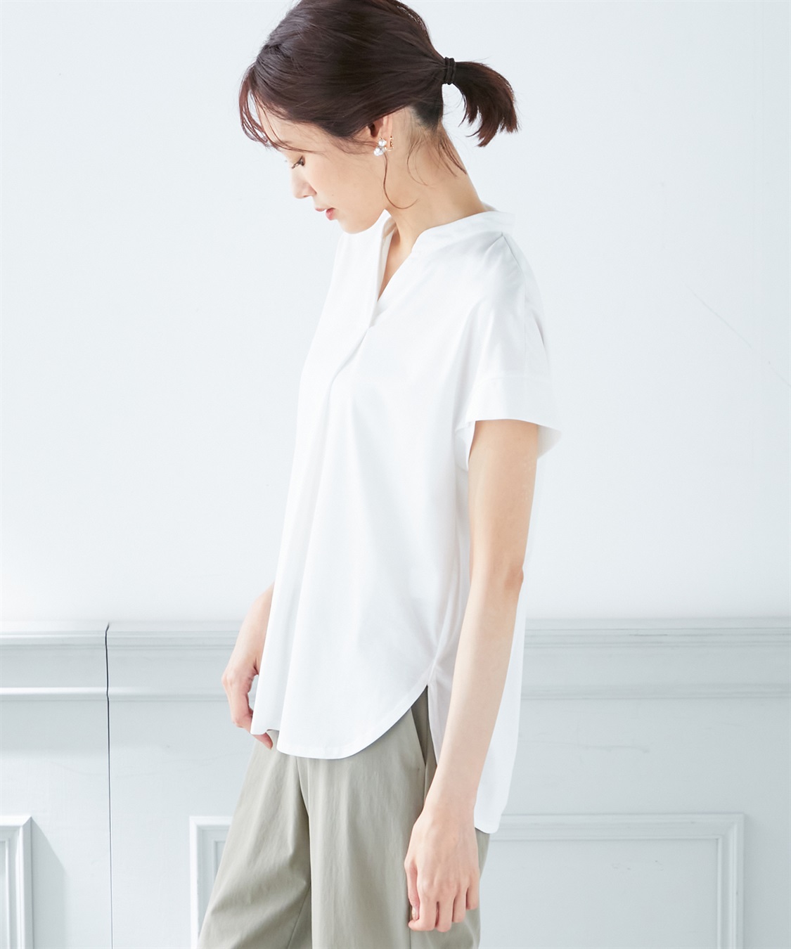 A/C DESIGN BY ALPHA CUBIC 【接触冷感】スキッパーカットプルオーバー_sub_1