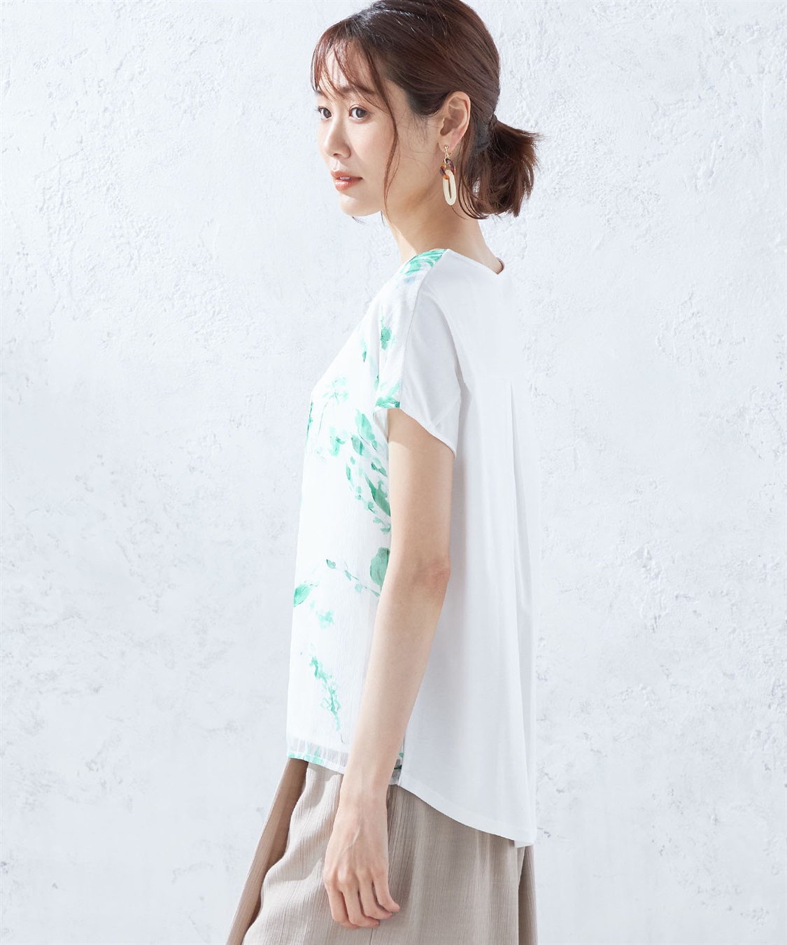 A/C DESIGN BY ALPHA CUBIC 水彩フラワープリントプルオーバー_sub_1