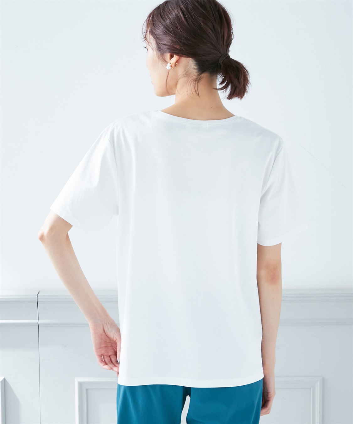 A/C DESIGN BY ALPHA CUBIC 【接触冷感】ゆるシルエットロゴプリントTシャツ_sub_2