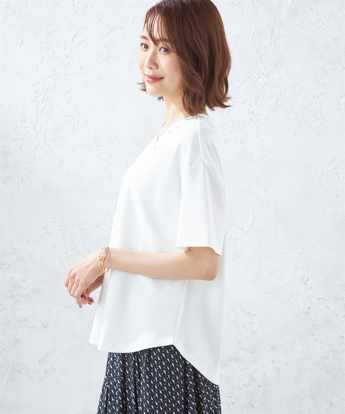 naru-k様、専用品極美品、kシェイプ、フルオーダーロング、9インチ カットワーク刺しゅうプルオーバー A/C DESIGN BY ALPHA CUBIC｜クロス