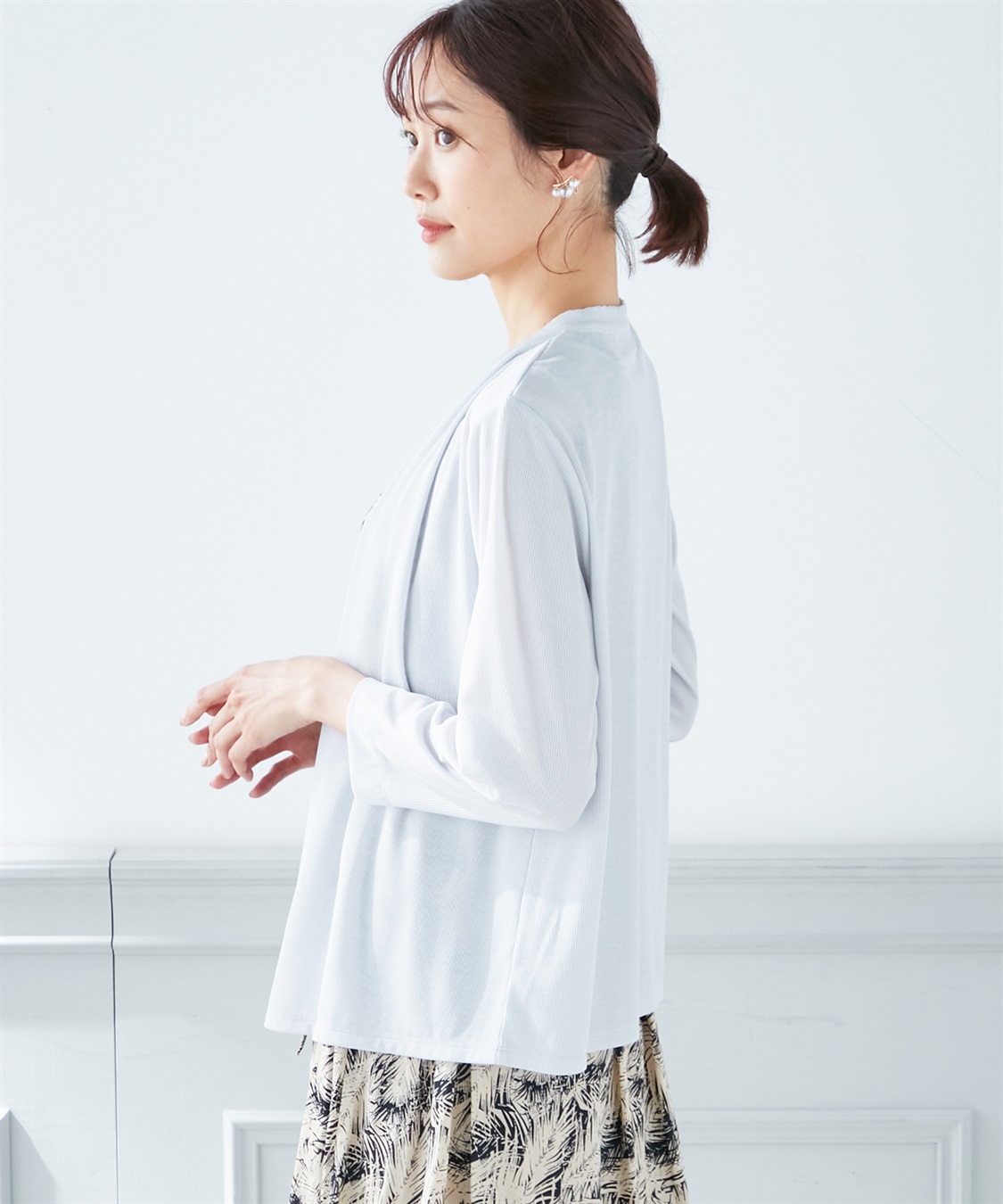 A/C DESIGN BY ALPHA CUBIC 【接触冷感】ショートカットソーカーディガン_sub_2