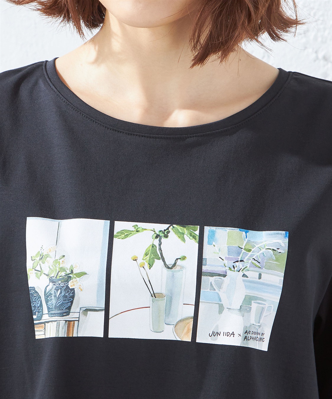 A/C DESIGN BY ALPHA CUBIC 【接触冷感】ボタニカルプリントTシャツ_sub_3