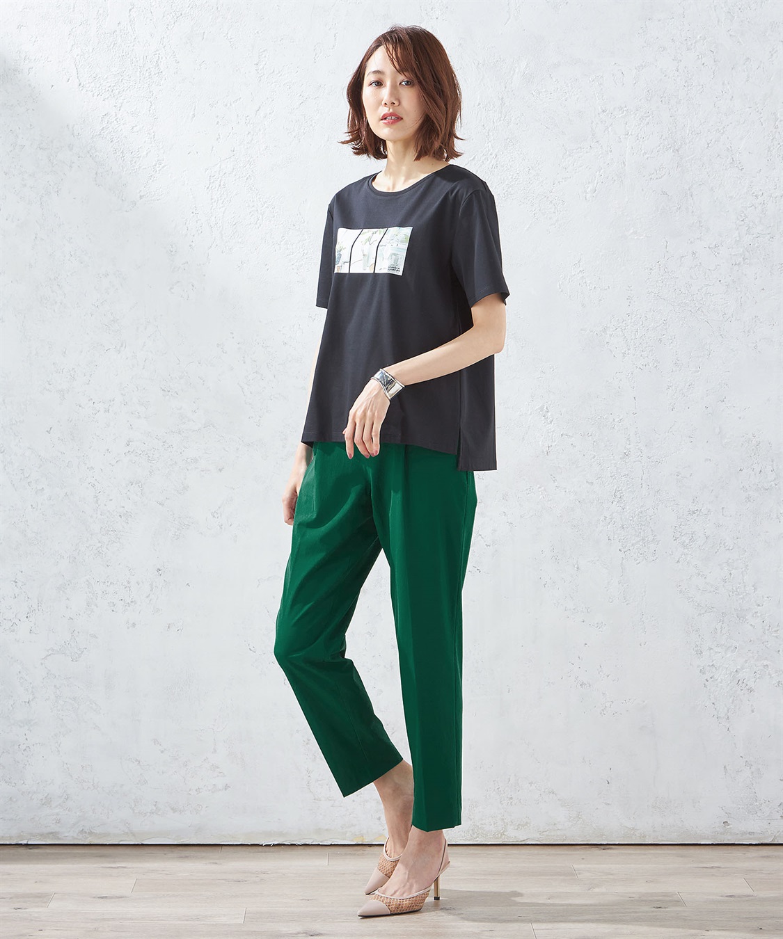 A/C DESIGN BY ALPHA CUBIC 【接触冷感】ボタニカルプリントTシャツ_sub_7