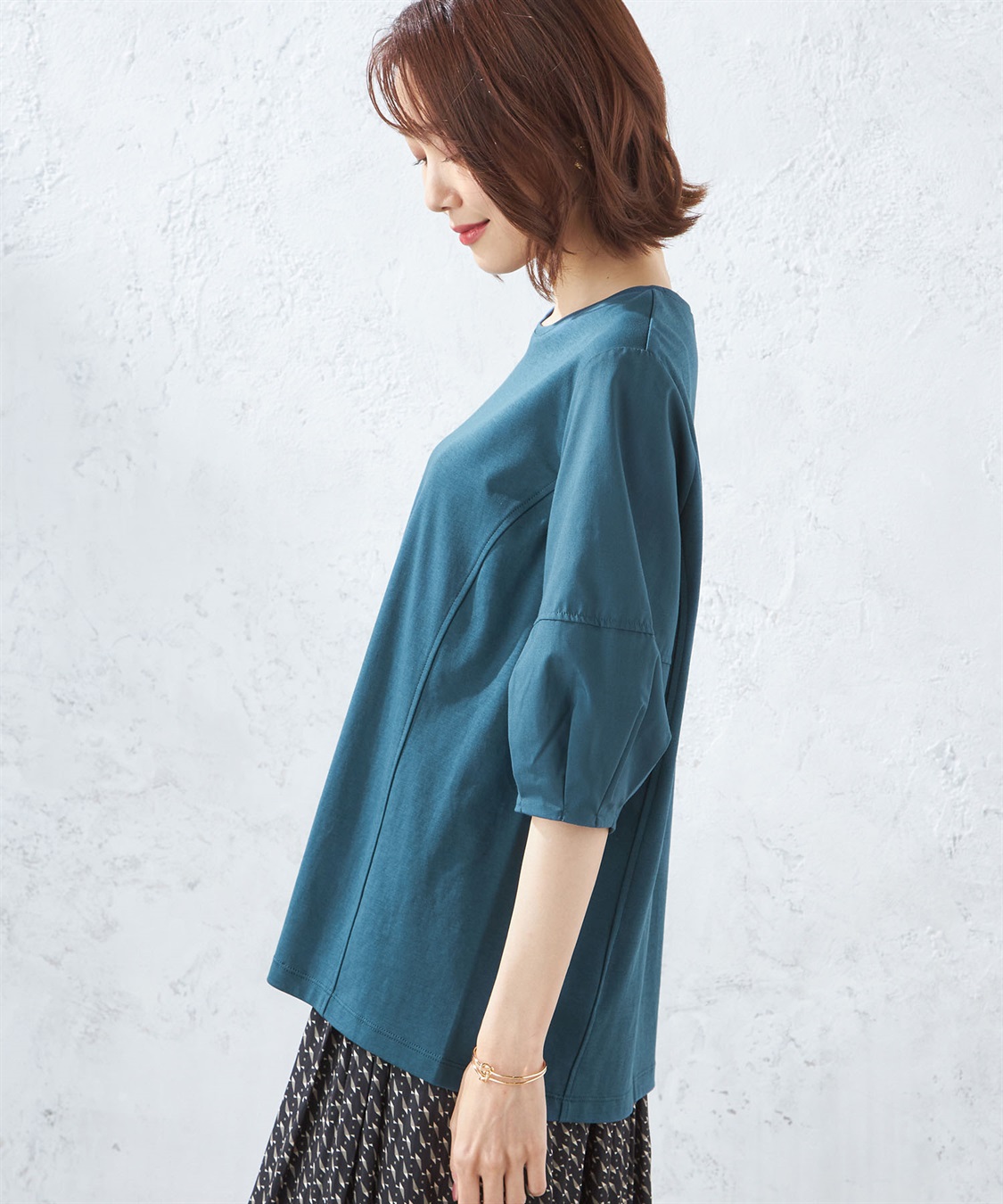 A/C DESIGN BY ALPHA CUBIC 【接触冷感】パフスリーブプルオーバー_sub_1