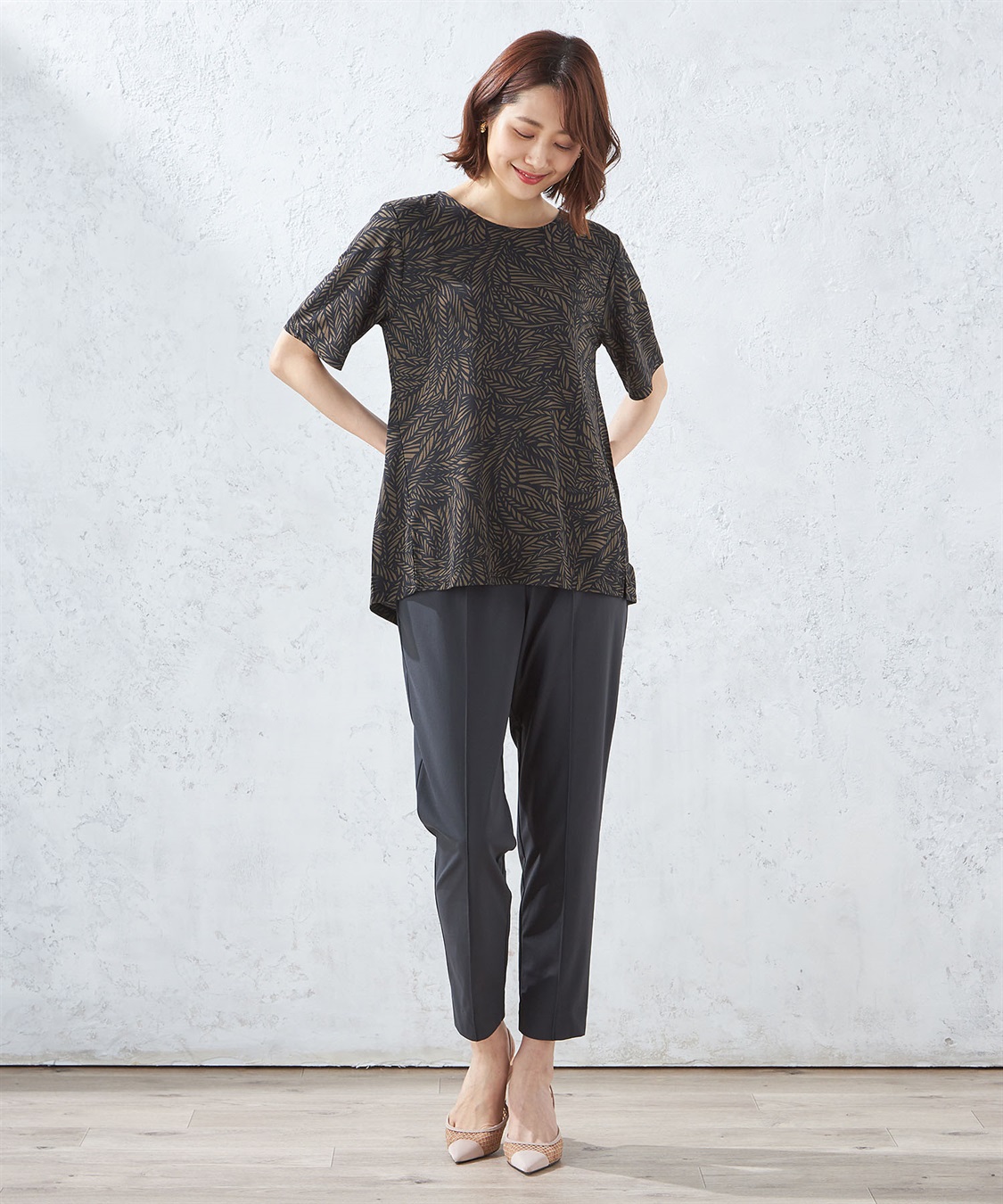 A/C DESIGN BY ALPHA CUBIC 【接触冷感】ボタニカルプリントチュニック_sub_8