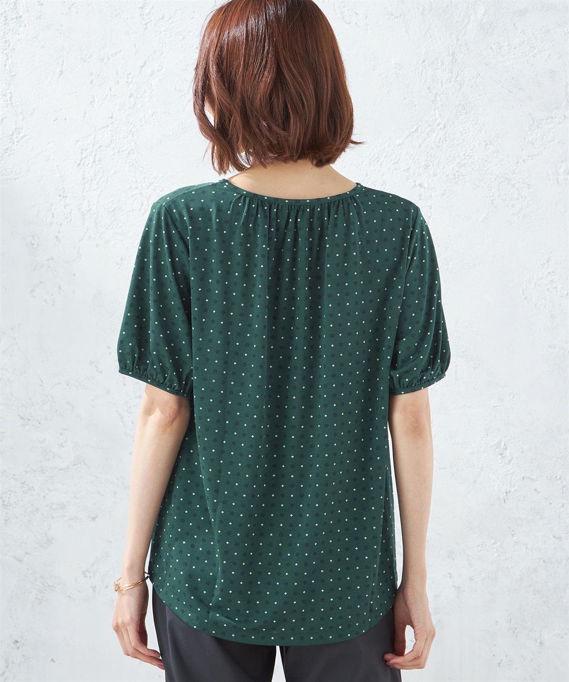 A/C DESIGN BY ALPHA CUBIC 【接触冷感】小紋柄パフスリーブチュニック_sub_2