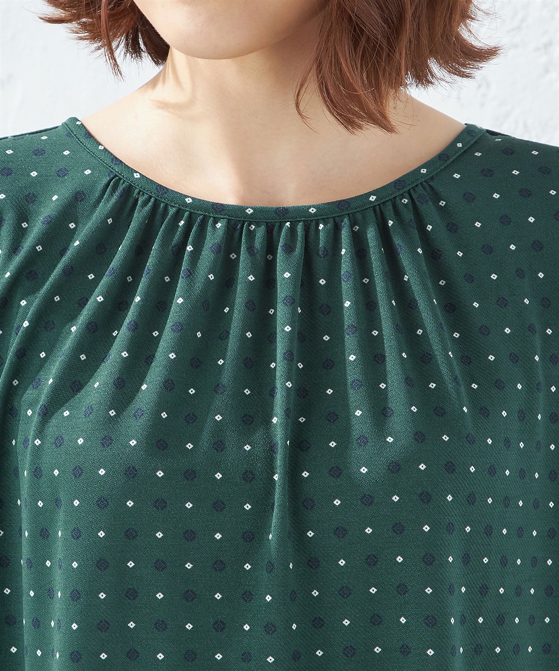 A/C DESIGN BY ALPHA CUBIC 【接触冷感】小紋柄パフスリーブチュニック_sub_3