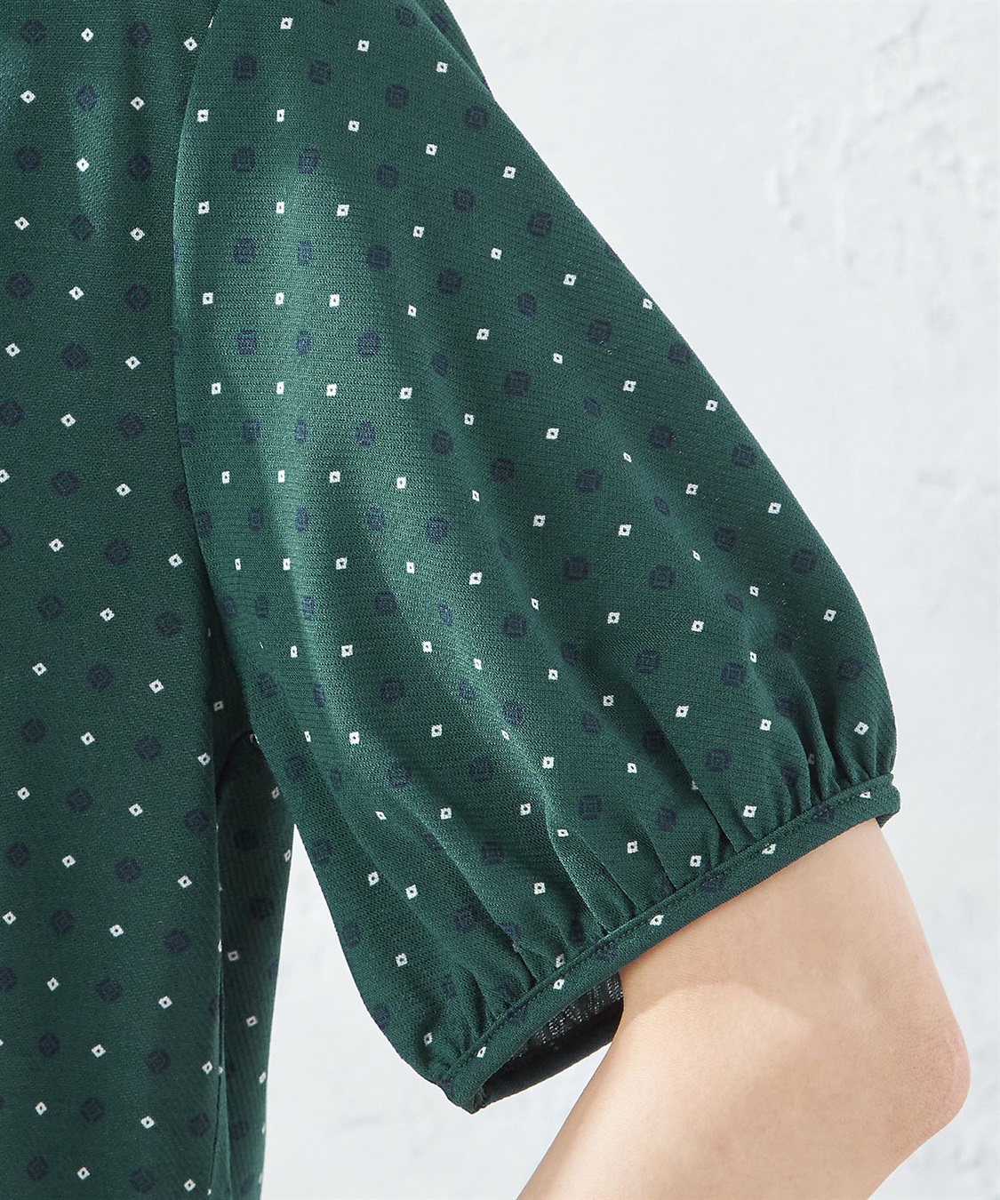 A/C DESIGN BY ALPHA CUBIC 【接触冷感】小紋柄パフスリーブチュニック_sub_4