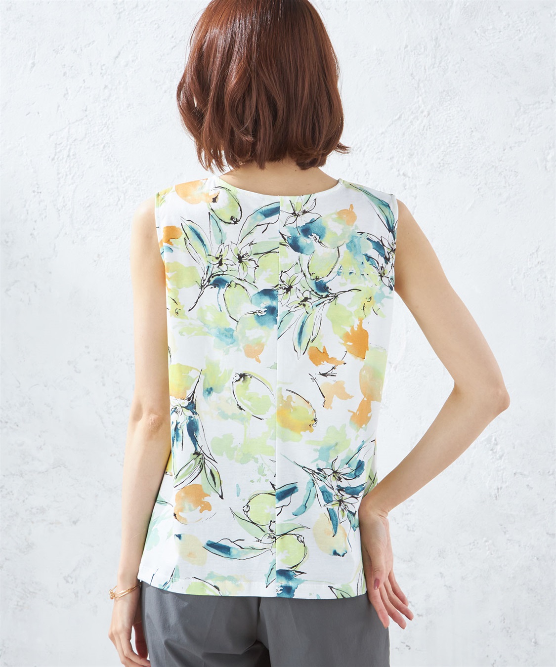 A/C DESIGN BY ALPHA CUBIC フルーツプリントノースリーブプルオーバー_sub_2