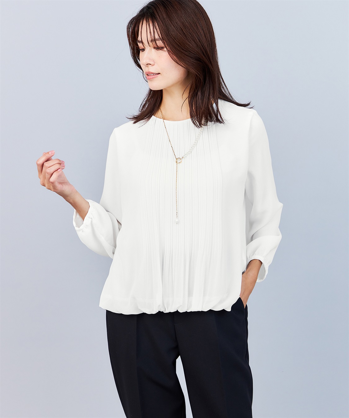 A/C DESIGN BY ALPHA CUBIC フロントプリーツTブラウス_sub_17