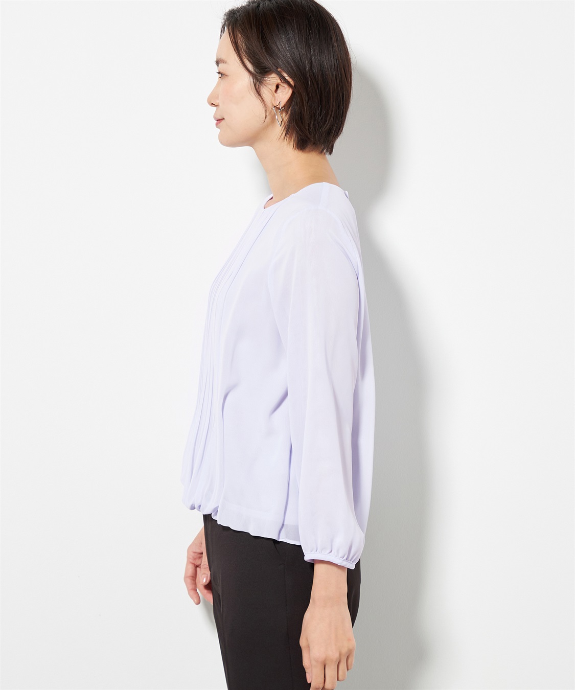 A/C DESIGN BY ALPHA CUBIC シフォンプリーツTブラウス_sub_1