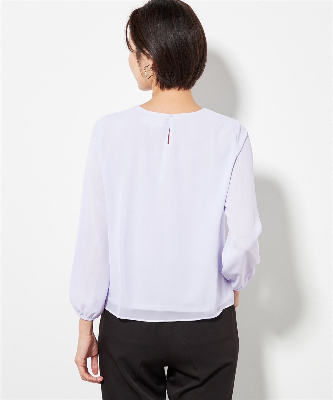 A/C DESIGN BY ALPHA CUBIC シフォンプリーツTブラウス_sub_2