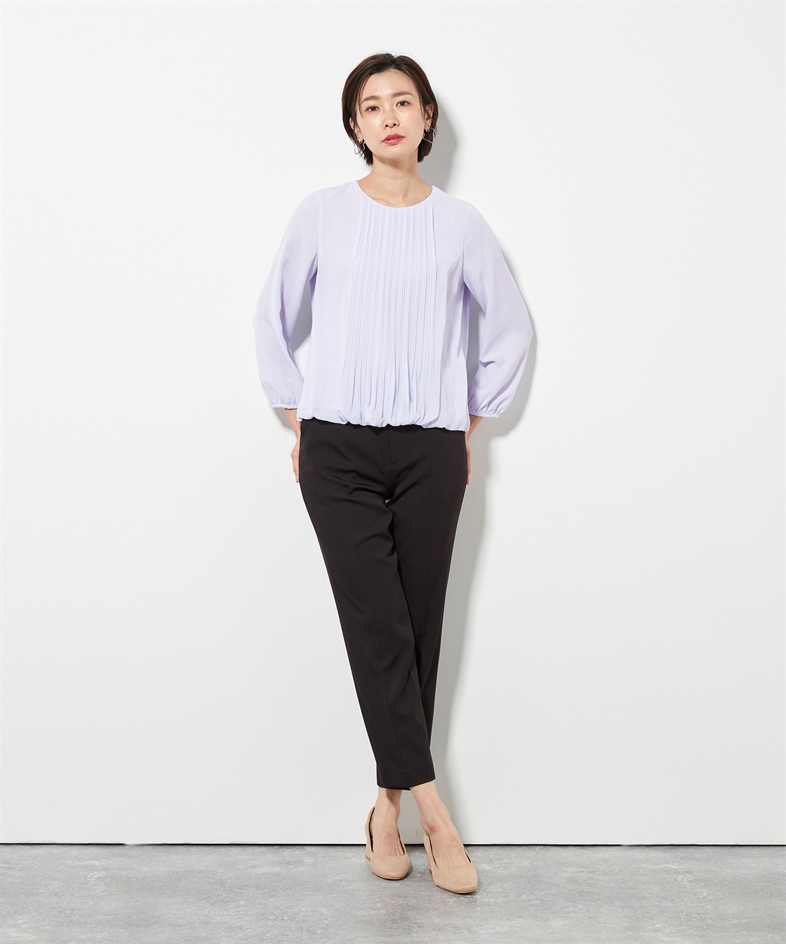 A/C DESIGN BY ALPHA CUBIC シフォンプリーツTブラウス_sub_8